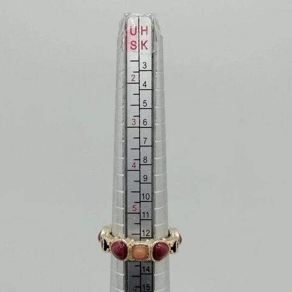 Chanel Ring Gold Burgundy 0.5 358-050625 - Picture 7 of 9